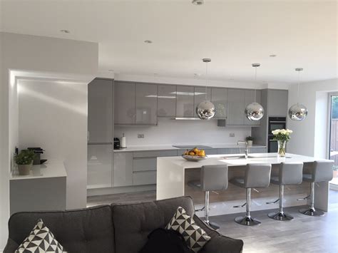 A Stunning Grey Gloss Kitchen Designed Supplied And Fitted By Kitchen