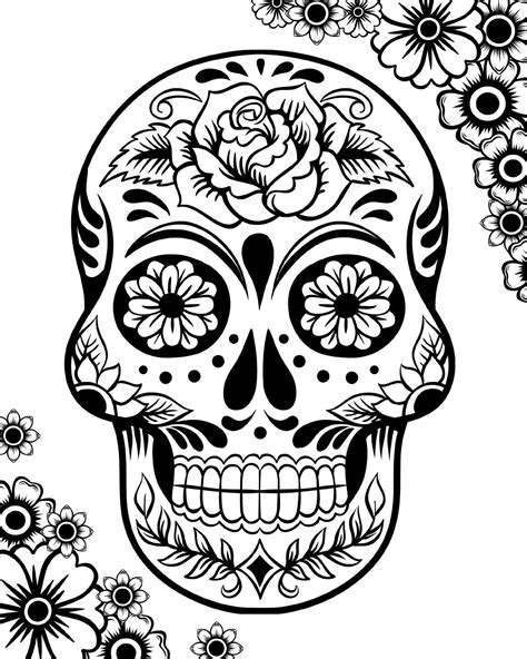 Sugar Skull Printable Coloring Pages Portal Tribun