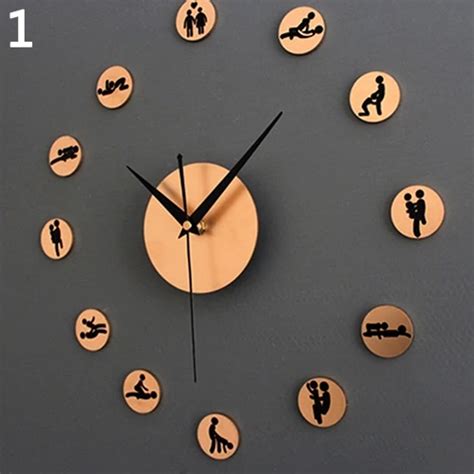 Diy Quartz Clock Lovers Sex Positions 3d Circles Acrylic Wall Clock