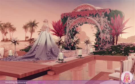 Wedding Restaurant No CC | Sims 4, Sims, Sims 4 dresses