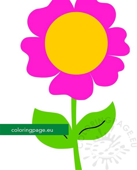 Printable Pink Flower With Stem Coloring Page