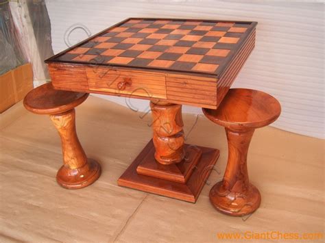 Teak Wooden Chess Table Indoor And Outdor Furniture Decoration