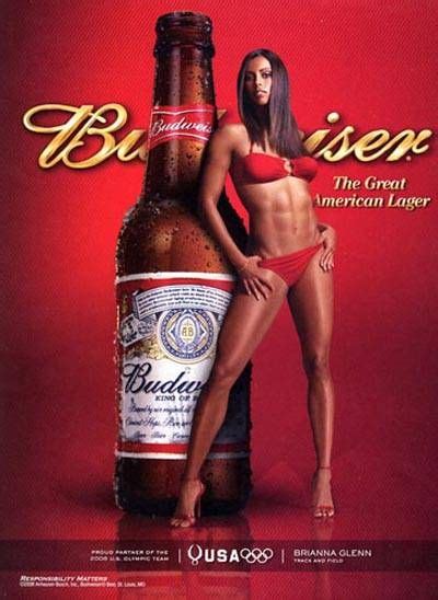 Budweiser Beer Commercial Woman Brianna Glenn Standing In Bikini And High Heels Next To A