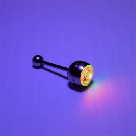 led light up tongue piercing tongue ring eternity led