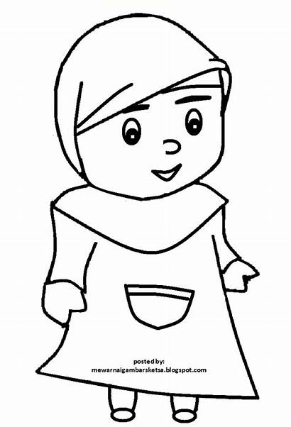 Anak Gambar Mewarnai Kartun Muslim Untuk Tk