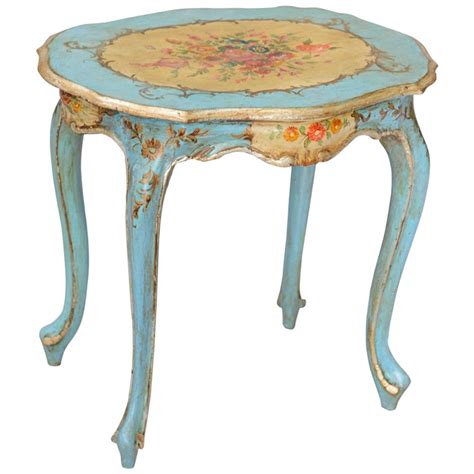 Whimsical painted furniture, whimsical painted table, alice in wonderland, whimsical painted furniture, oval table painted furniture. Hand Painted Venetian Accent Table at 1stdibs