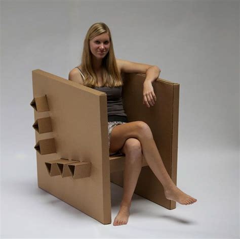 A Chair Of 3 Sheets Of Cardboard And Hot Glue It Was Designed To