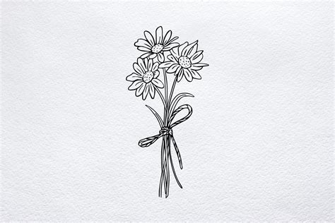 Daisy Bouquet Svg April Birth Flower Grafica Di Gaborstudiodesign
