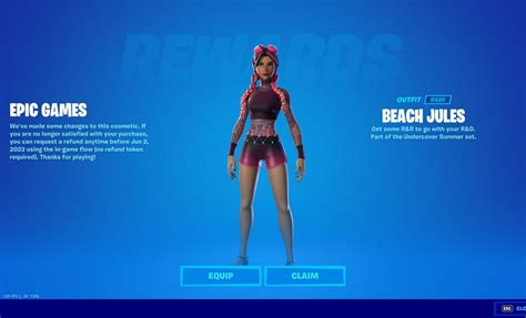 Why Fortnite Is Allowing Players To Refund Beach Jules Skin Without A
