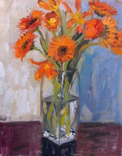 Orange Flowers Painting Painting Flower Painting Watercolor Flowers