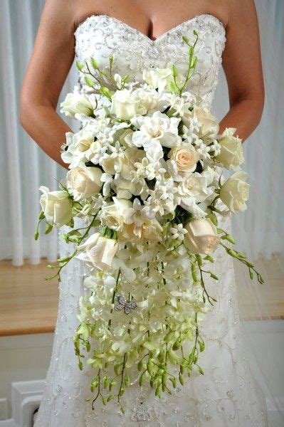 Formal Hollywood Glam White Bouquet Gardenia Orchid Rose