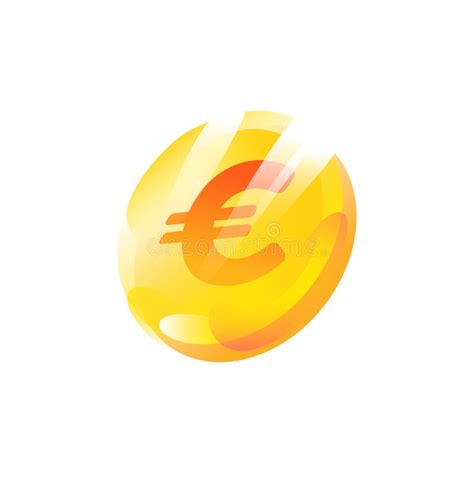Illustration Of A Euro Coin The Euro Sign Gradient Flat Icon Vector