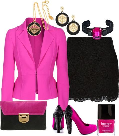 Pink And Black By Sandeek00 Liked On Polyvore Fashion Clothes Design