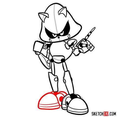 How To Draw Metal Sonic Sonic The Hedgehog Sketchok Easy Drawing Guides