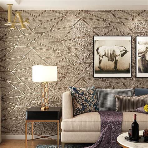 Visit To Buy High Quality Thick Flocked Modern Geometry 3d Wallpaper
