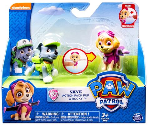 Paw Patrol Action Pack Pup Skye And Rocky Figure Set