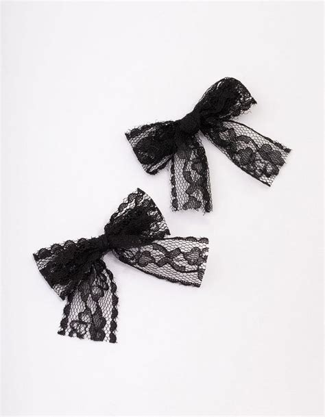 black lace hair bow pack lovisa