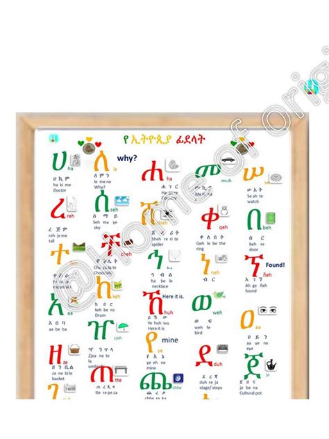 Ethiopian Large Alphabets Poster With Small Images Etsy