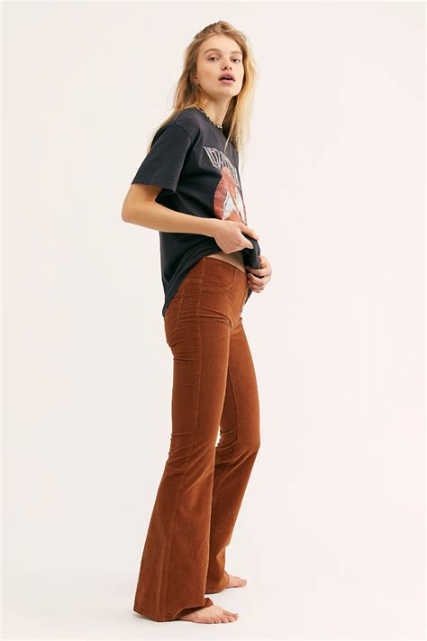 Pull On Corduroy Flare 70s Inspired Fashion Corduroy Pants Outfit
