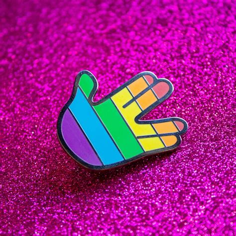 B Gradeseconds Rainbow Vulcan Salute Queer Pride Enamel Pin Etsy