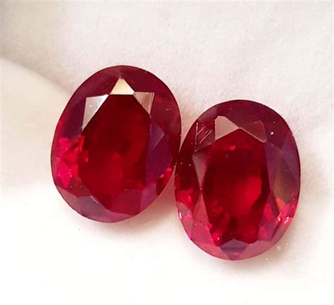 1880 Ct 2 Pcs Pair Certified Natural Red Ruby Loose Gemstone Etsy Uk
