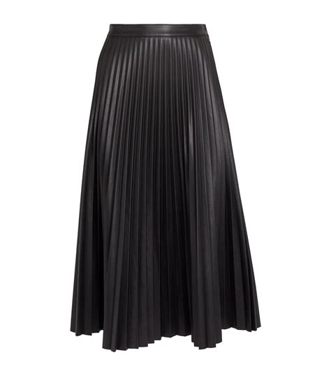 Womens Proenza Schouler Black Faux Leather Pleated Midi Skirt Harrods