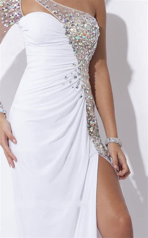 white 2015 cheap sexy one shoulder prom dresses crystal beaded long floor length evening gowns