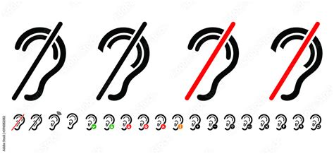 Limited Hearing Deafness Symbol And Audible Sign Hearing Impaired
