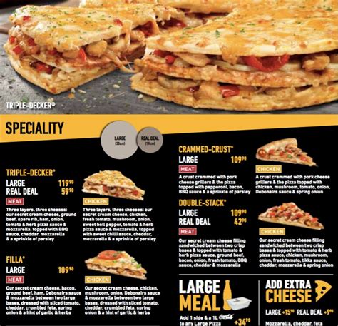 You can choose your favourite pizza for delivery. DEBONAIRS PIZZA MENU PDF