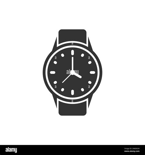 Wrist Watch Icon In Flat Style Hand Clock Vector Illustration On White