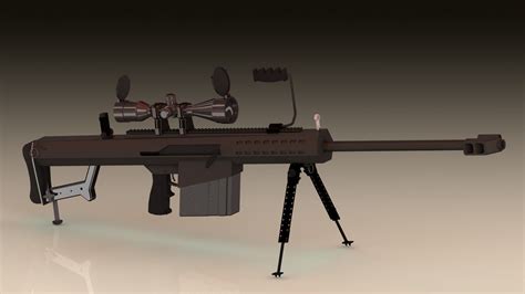 Atualmente vende as variantes m82a1 e. Barrett M107 50-Caliber Sniper Rifle free 3D Model STL ...