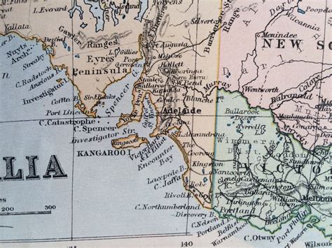 1890 Australia Original Antique Map 11 X 14 Inches