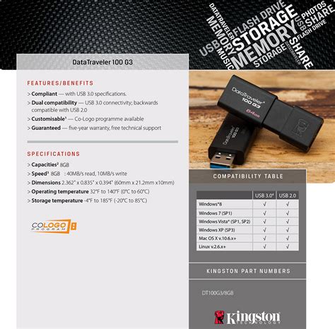 Buy Kingston Data Traveler 100 G3 8gb Usb 30 Flash Drive Dt100g3 8gb