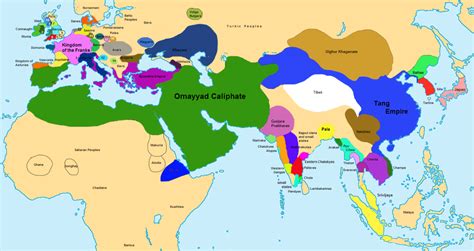 The World At The Umayyad Caliphates Height 750ad Maps On The Web