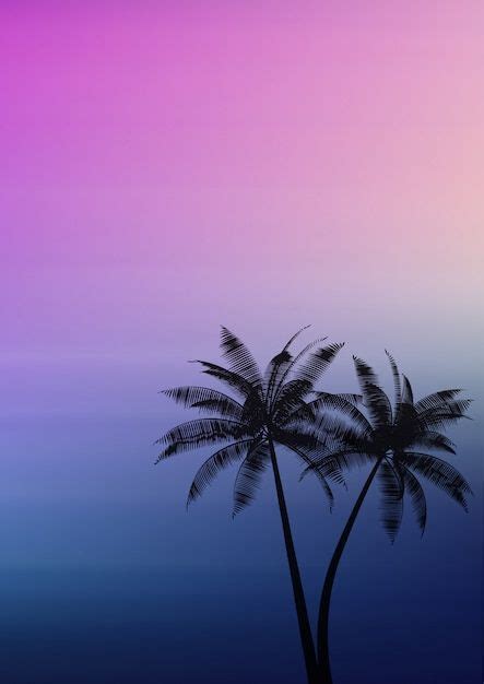 Palm Trees On A Gradient Background Free Free Vector Freepik
