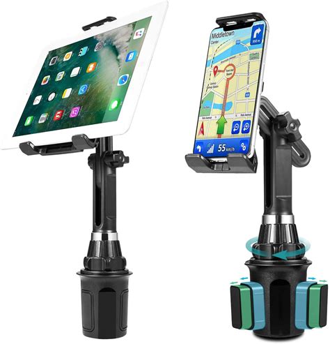 Luxmo Cup Holder Phone Mount 2 In 1 Car Cradles With Adjustable Neck