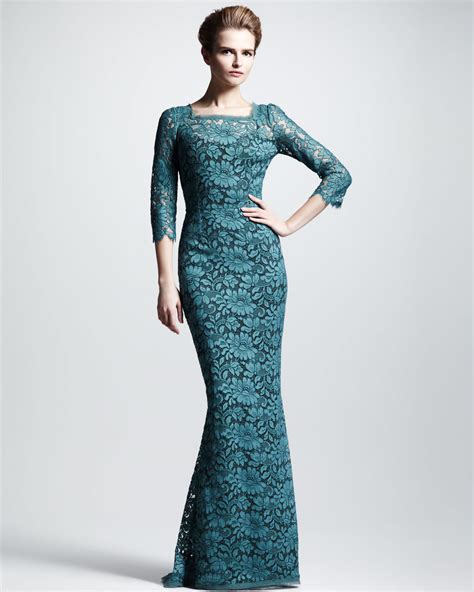 Dolce And Gabbana Lace Gown In Blue Lyst