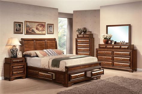 Bedroom comforter sets, bedroom, bedroom comforter. Brown Cherry Storage King Bedroom Set 5Pcs Konane 20444EK ...