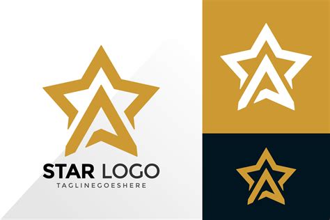Letter A Star Logo Design Brand Identity Logos Designs Vector