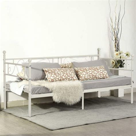 Or a roomy option for a single guest. White 3ft Single Day Bed Scrub Metal Guest Bed Frame Sofa Bed Solid Metal Slat | Sofa frame ...