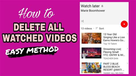 How To Delete All Watched Videos In Watch Later List Easy Method