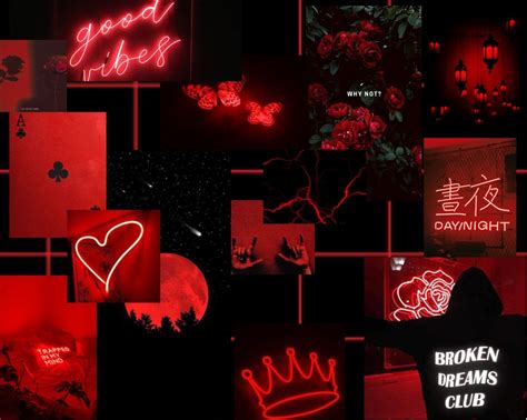 Red Aesthetic Red Aesthetic Mood Board Neon Signs Wallpapers Movie