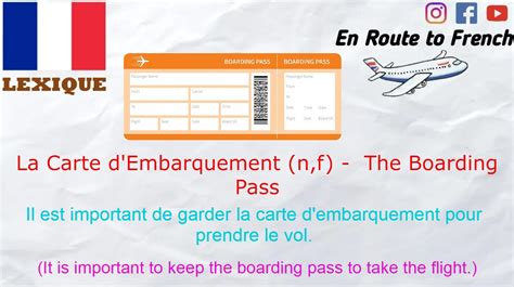 French Word Of The Day La Carte Dembarquement En Route To French