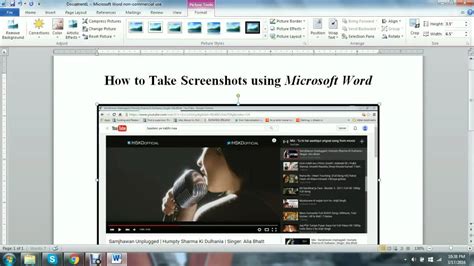 How To Use Screenshot Feature Of Microsoft Word 2010 Youtube