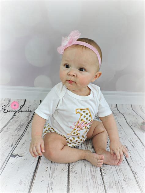 Personalized Baby Girl Clothes Shabby Chic Pink And Gold