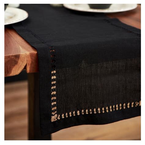 Black Linen Table Runner Available In Various Sizes Table Etsy