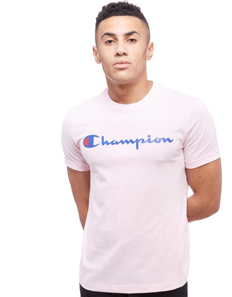 Lyst Champion Core Script T Shirt In Pink For Men
