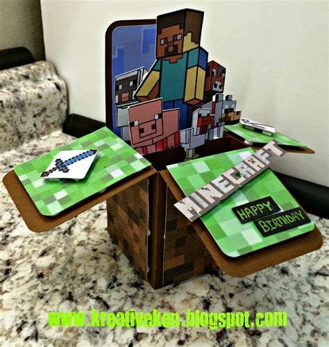 Here's what we ended up doing: MINECRAFT BIRTHDAY CARD | Ken's Kreations