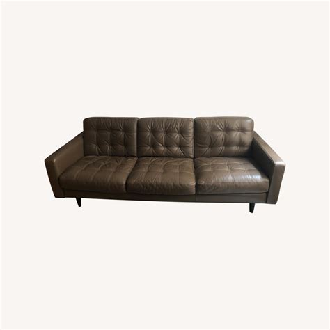 Fidi Leather Couch Bloomingdales Aptdeco