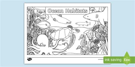 Ocean Habitat Coloring Pages